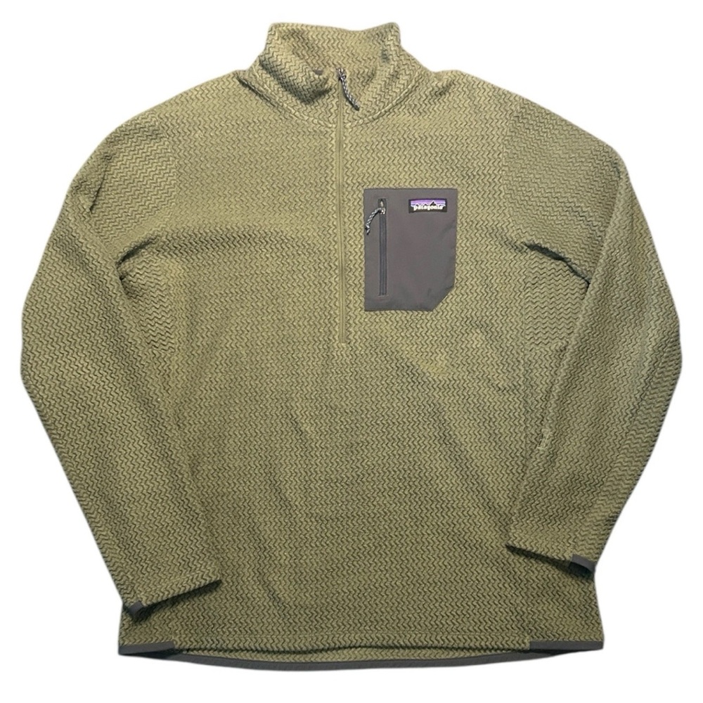 Patagonia Men's R1 AIR Zip Neck Pullover XL Green Fleece Waffle 40245